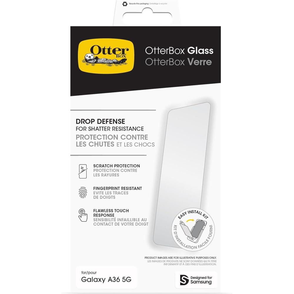 imageOtterBox Samsung Galaxy A36 5G Glass Screen Protector Flawless Touch Response Fingerprint Resistant Easy Installation