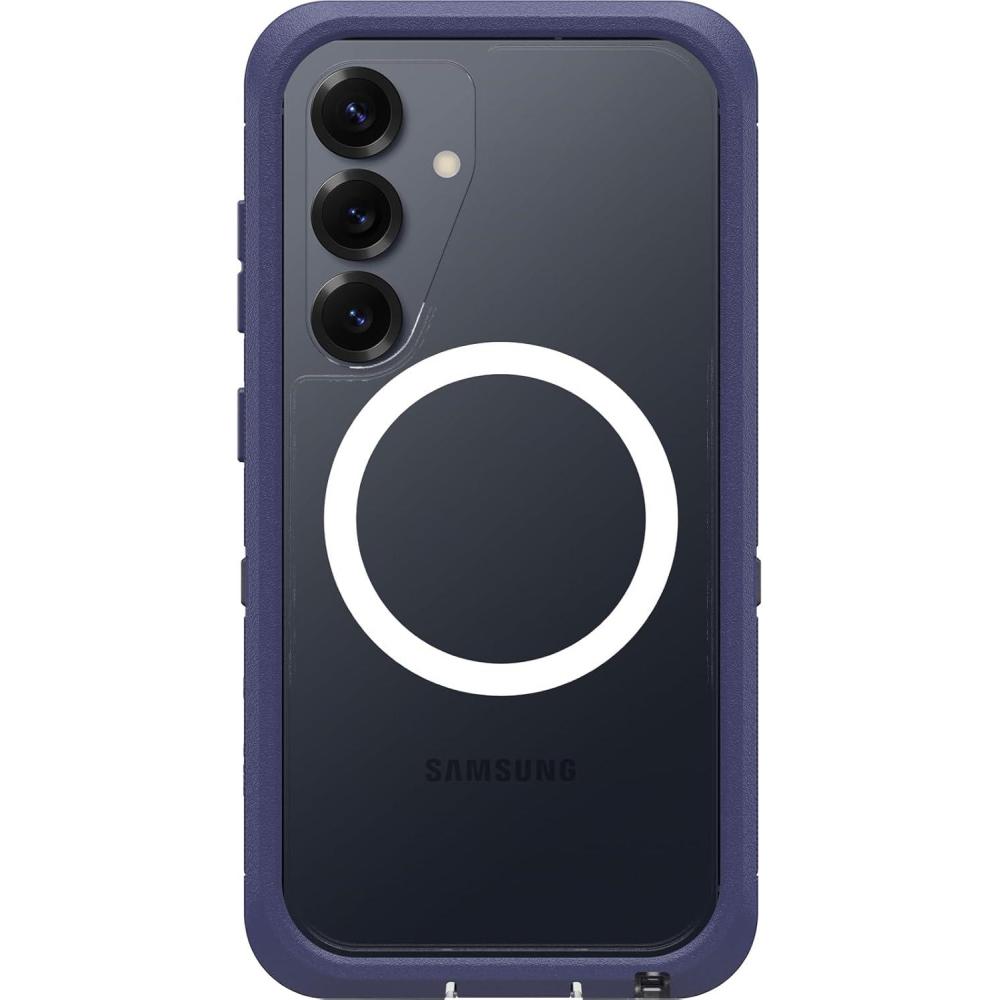 imageOtterBox Samsung Galaxy S25 Defender Series XT Clear Magnet Case Dark Side BlackViolet Thunder Purple