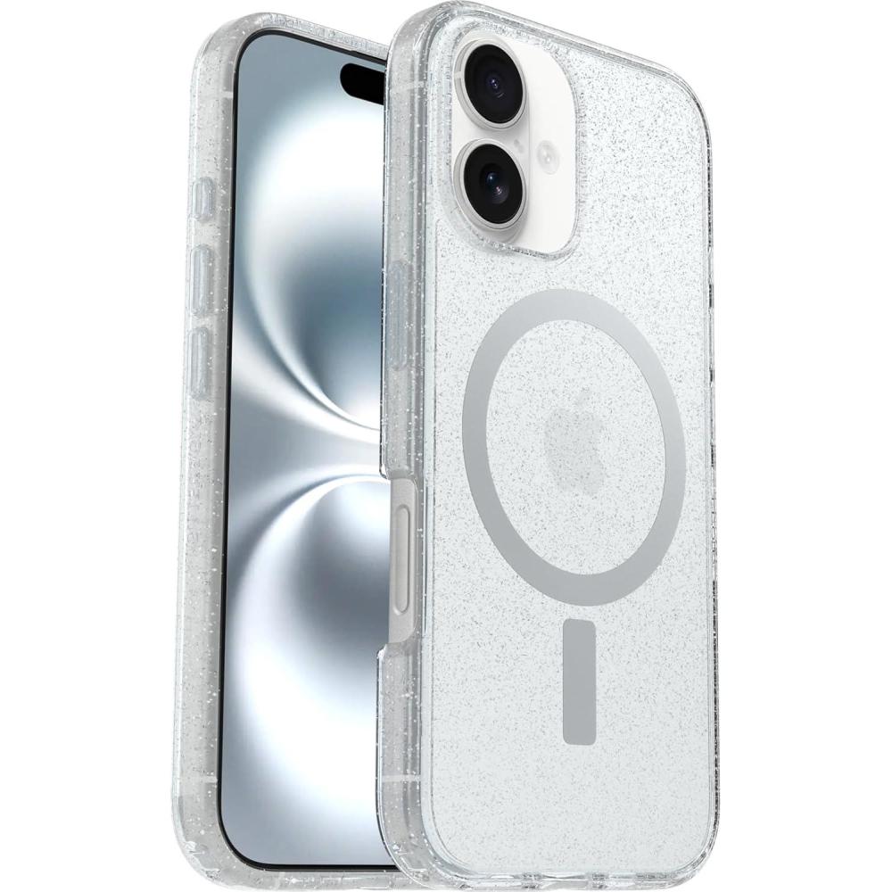 imageOtterBox Symmetry Series Clear MagSafe Case for iPhone 16 Plus Shockproof Drop Proof Protective Thin Case 3X Tested to Military Standard StardustStardust