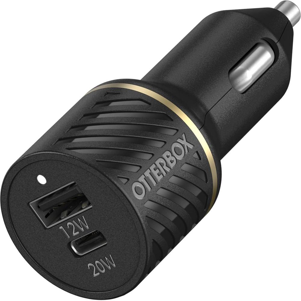 imageOtterBox USBC Fast Charge Dual Port Car Charger 50W Combined  Black