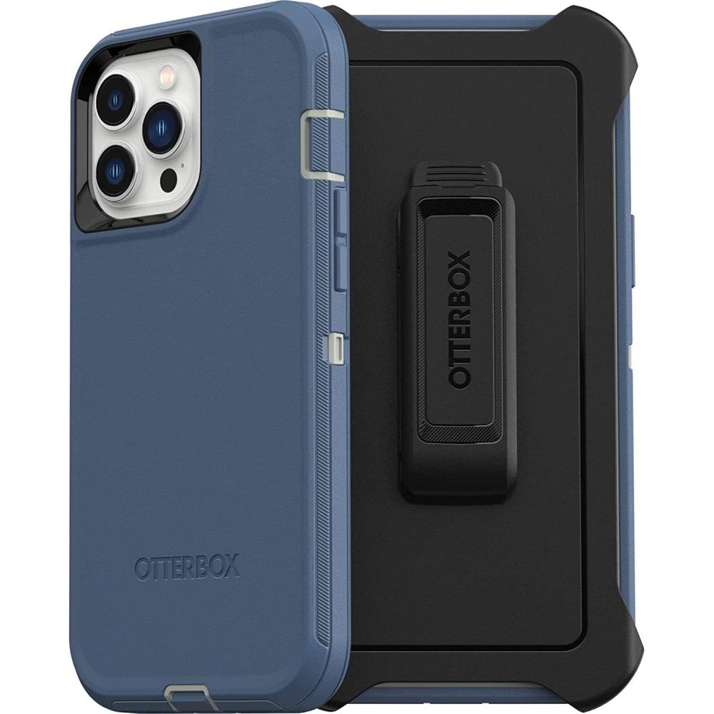 imageOtterBox iPhone 13 Pro Max ampamp iPhone 12 Pro Max Defender Series Case  Black Rugged ampamp Durable with Port Protection Includes Holster Clip KickstandBlue