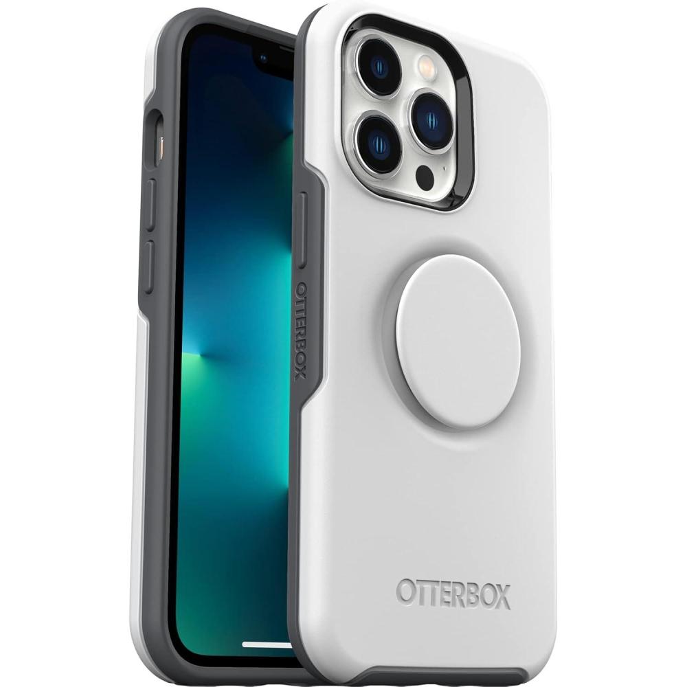 imageOtterBox iPhone 13 Pro Otter Pop Symmetry Series Case DIGITONE Graphic Integrated PopSockets PopGrip Slim PocketFriendly Raised Edges Protect Camera ampamp ScreenWhite