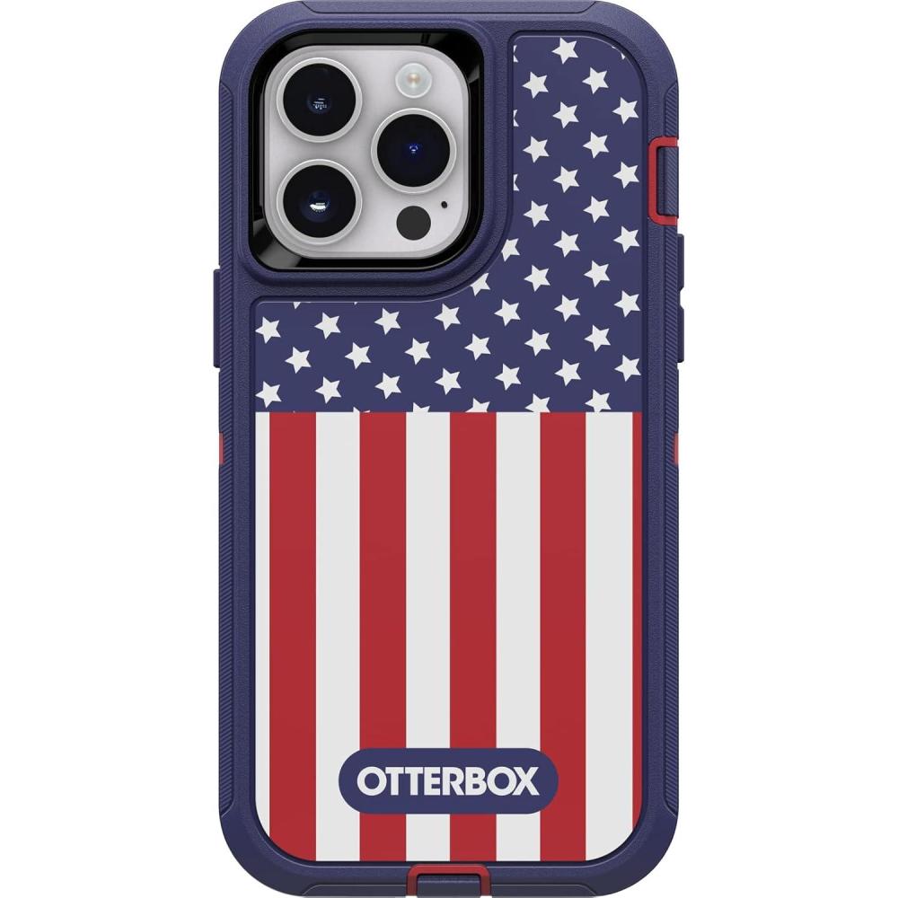 imageOtterBox iPhone 14 Pro Max ONLY Defender Series Case  AMERICAN FLAG rugged ampamp durable with port protection includes holster clip kickstand