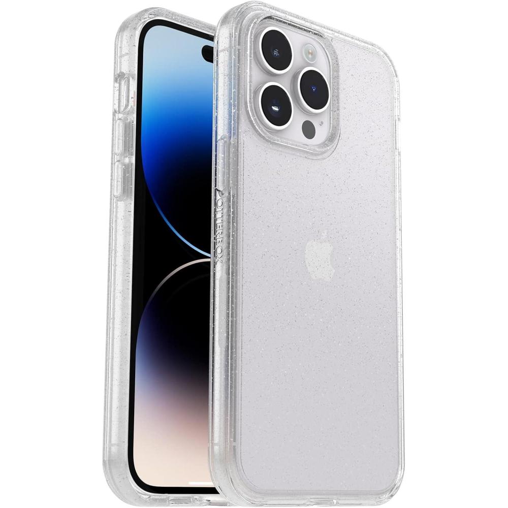 imageOtterBox iPhone 14 Pro Max ONLY Symmetry Series Case  Clear UltraSleek Wireless Charging Compatible Raised Edges Protect Camera ampamp ScreenClearGlitter