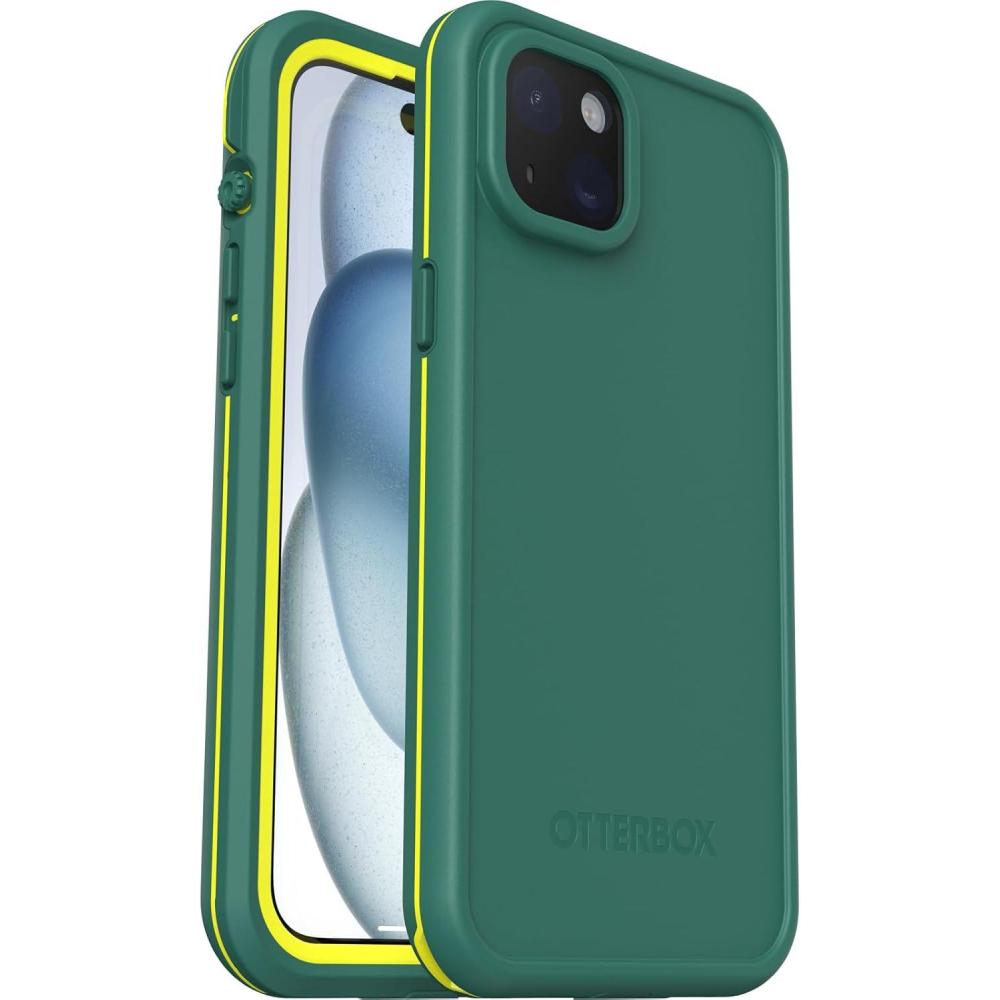imageOtterBox iPhone 15 Plus and iPhone 14 Plus FR Series Waterproof Case with MagSafe Designed by LifeProof  PINE Green waterproof 60 recycled plastic sleek and stylish