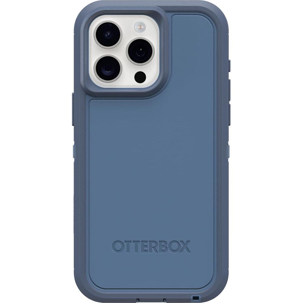 imageOtterBox iPhone 15 Pro MAX Only Defender Series XT Clear Case  Velvet Evergreen Clear screenless Rugged Snaps to MagSafe Lanyard AttachmentBlue