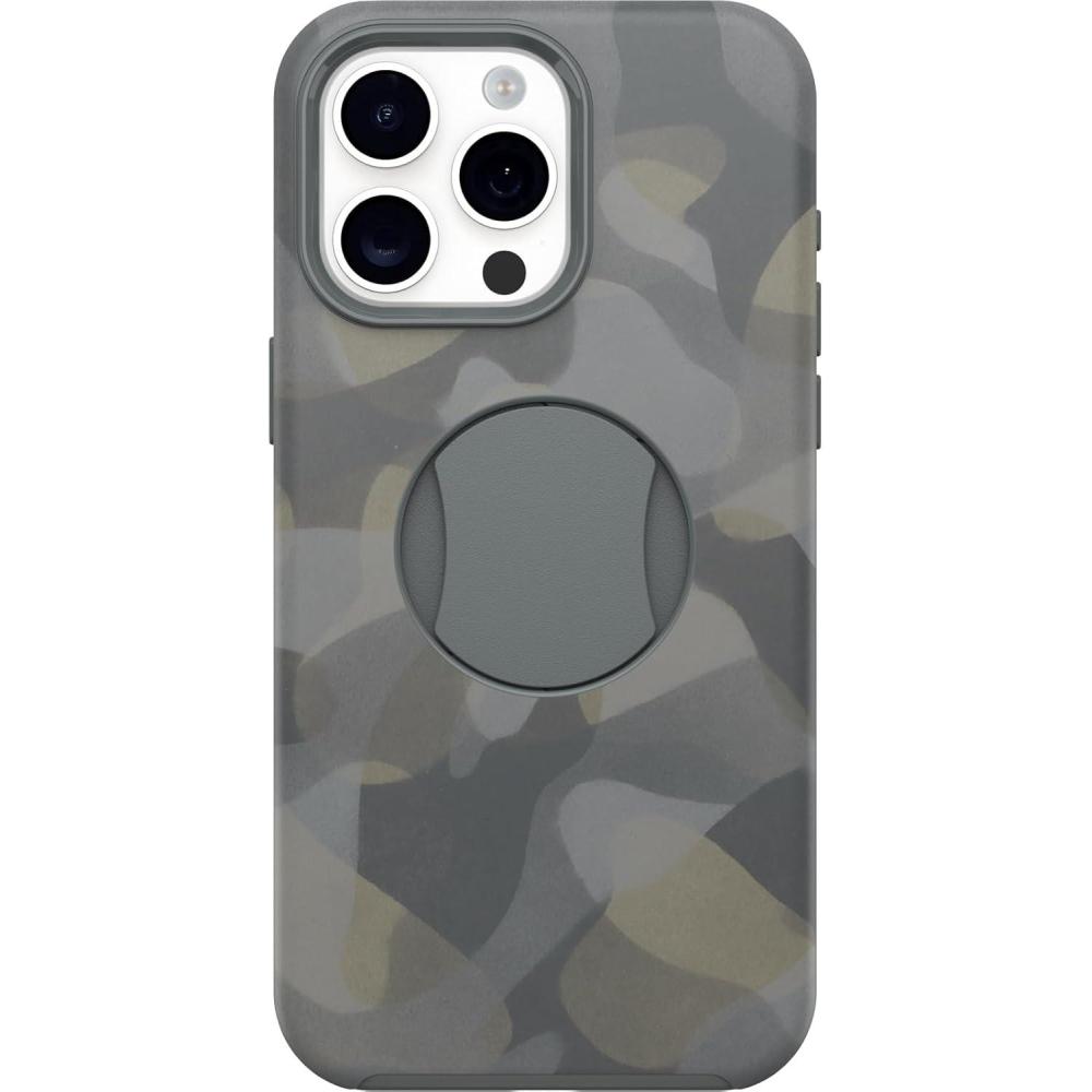 imageOtterBox iPhone 15 Pro MAX Only OtterGrip Symmetry Series Case  You DO Blue Builtin Grip Sleek case Snaps to MagSafe Raised Edges Protect Camera ampamp ScreenIron Camo