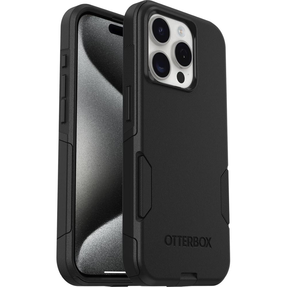 imageOtterBox iPhone 15 Pro Only Commuter Series Case BLACK slim ampamp tough pocketfriendly with port protection ships in polybag ideal for business customersBlack