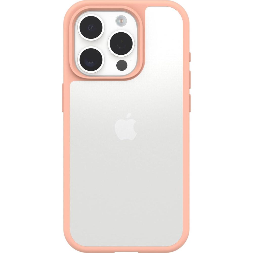 imageOtterBox iPhone 15 Pro Only Prefix Series Case  Clear UltraThin PocketFriendly Raised Edges Protect Camera ampamp Screen Wireless Charging CompatiblePeach Perfect