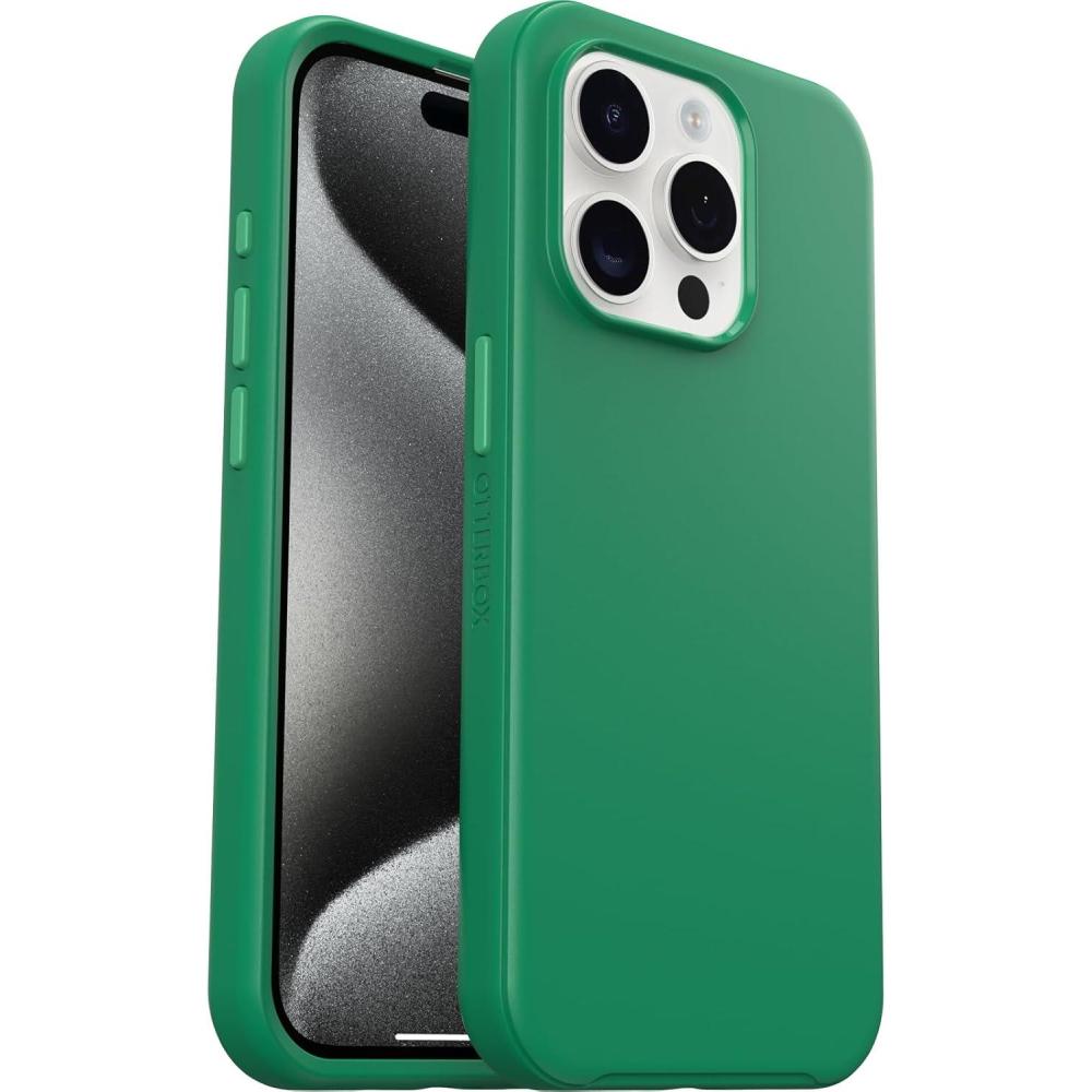 imageOtterBox iPhone 15 Pro Only Symmetry Series Case  Green Juice Green Snaps to MagSafe UltraSleek Raised Edges Protect Camera ampamp Screen