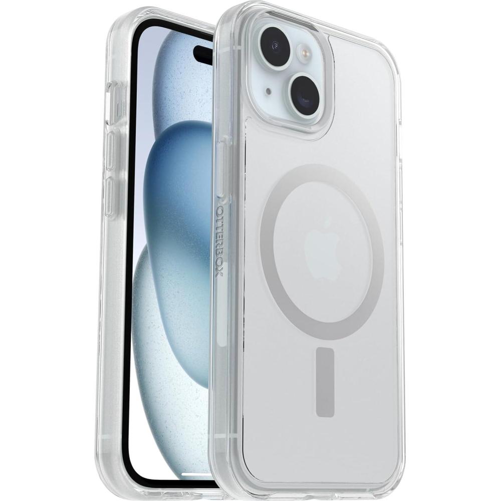 imageOtterBox iPhone 15 iPhone 14 and iPhone 13 Symmetry Series Clear Case Clear snaps to MagSafe ultrasleek raised edges protect camera ampamp screen ships in polybagClear