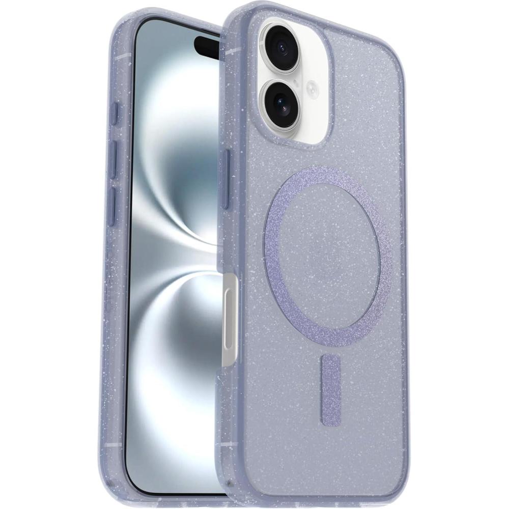 imageOtterBox iPhone 16 Plus  Symmetry Series Case  Stardust Night Silver Flake  Snaps to MagSafe  UltraSlim  Raised Edges Protect Camera ampamp Screen  NonRetail PackagingDenver Dusk Purple