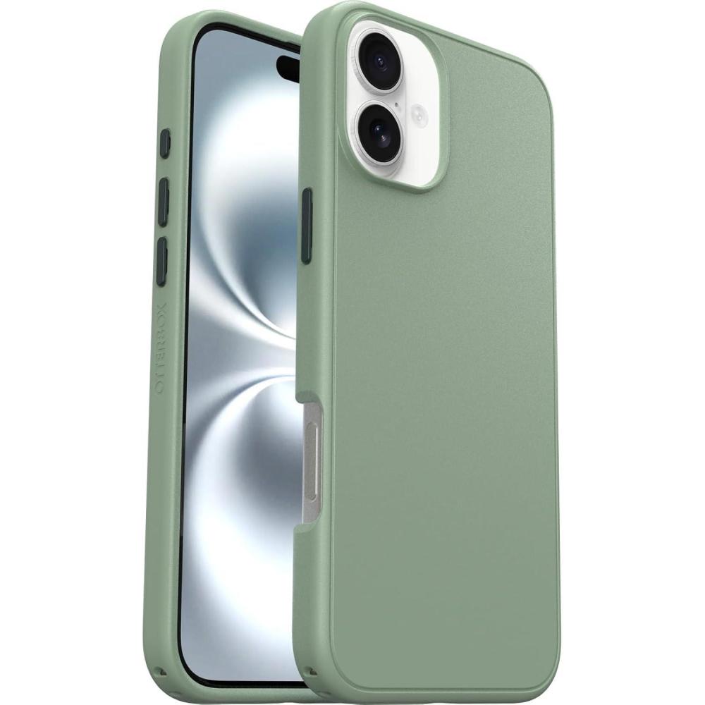 imageOtterBox iPhone 16 Plus  Symmetry Series Case  Stardust Night Silver Flake  Snaps to MagSafe  UltraSlim  Raised Edges Protect Camera ampamp Screen  NonRetail PackagingSagebrush Green