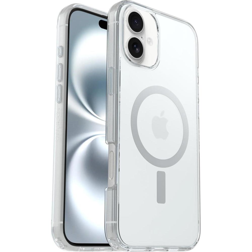 imageOtterBox iPhone 16 Plus  Symmetry Series Case  Stardust Night Silver Flake  Snaps to MagSafe  UltraSlim  Raised Edges Protect Camera ampamp Screen  NonRetail PackagingClear