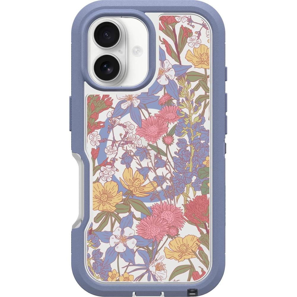 imageOtterBox iPhone 16 Pro Defender Series XT Clear Case Floral PurpleFloral Purple