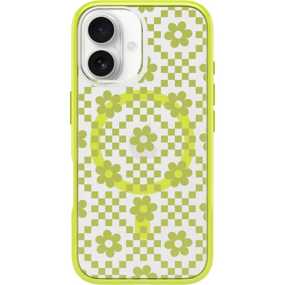 imageOtterBox iPhone 16 Symmetry Series Clear Case  Baby Blue JeansDaisy Dance Yellow