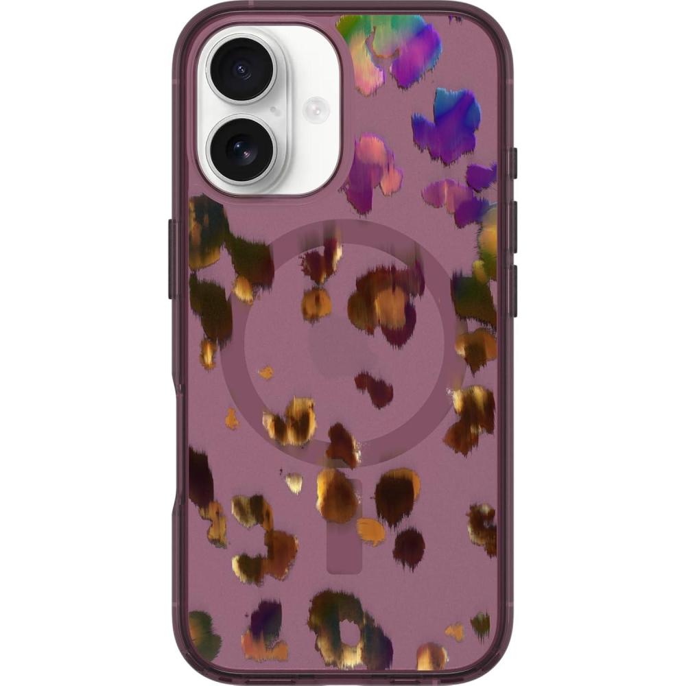 imageOtterBox iPhone 16 Symmetry Series Clear Case Baby Blue JeansNew Leopard Shift Pink