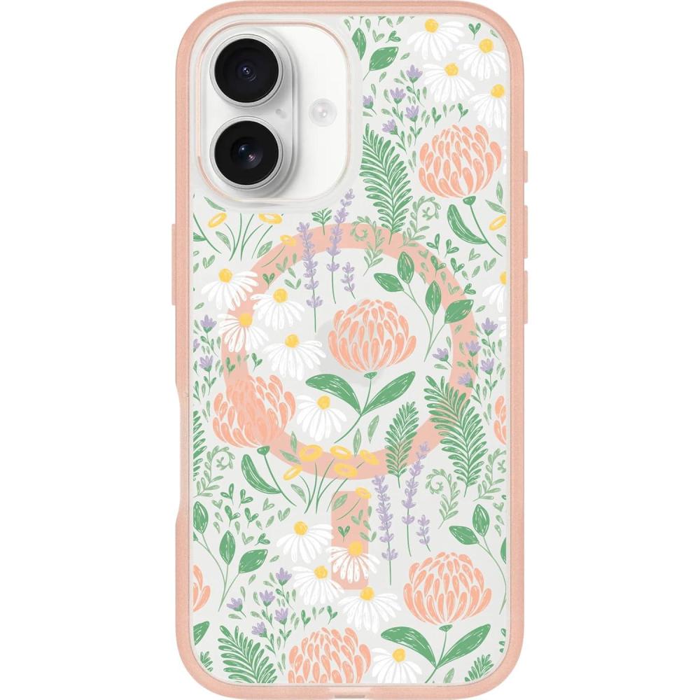 imageOtterBox iPhone 16 Symmetry Series Clear Case  Baby Blue JeansNew Peachy Bloom