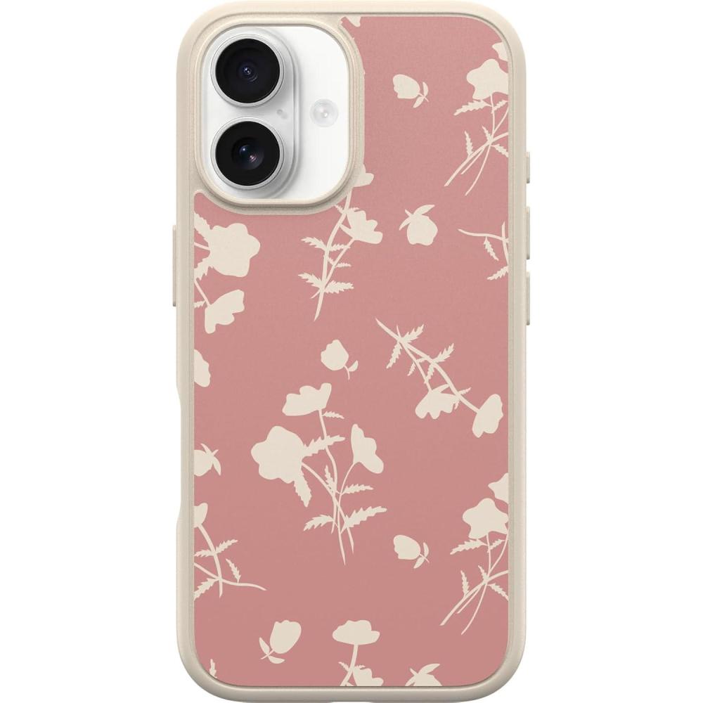 imageOtterBox iPhone 16 Symmetry Series Clear Case Baby Blue JeansPink Petals