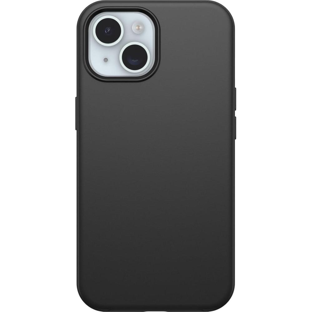 imageOtterBox iPhone 16e 15 14 ampamp 13 Symmetry Series Case Black Snaps to MagSafe UltraSleek Raised Edges Protect Camera ampamp Screen Ships in polybag