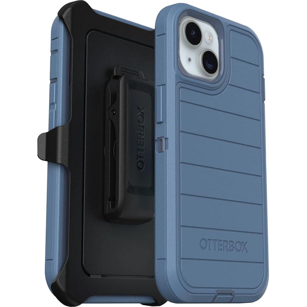 imageOtterBox iPhone 16e Only  Defender Series Case  Black  Screenless  Rugged ampamp Durable  with Port Protection  Holster Clip Includes  Microbial Defense ProtectionBaby Blue Jeans Blue