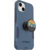 OtterBox Bundle Commuter Series for iPhone 13 – (RIVETING Way) + PopSockets PopGrip – (BE Kind) Teal(Blue)