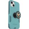 OtterBox Bundle Commuter Series for iPhone 13 – (RIVETING Way) + PopSockets PopGrip – (BE Kind) Teal(Teal)
