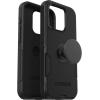 OtterBox Bundle iPhone 15 Pro (Only) Commuter Series Case – (Black) + PopSockets PopGrip (Black), Slim & Tough, Pocket-Friendly, with Port Protection, PopGrip Included