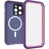 OtterBox FRĒ Series Waterproof Case with MagSafe (Designed by LifeProof) for iPhone 14 Pro (ONLY) – Valor (Purple)(Purple)