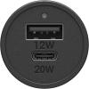 OtterBox USB-C Fast Charge Dual Port Car Charger, 50W Combined – Black
