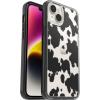 OtterBox iPhone 14 Plus Symmetry Series+ Case – CLEAR , ultra-sleek, snaps to MagSafe, raised edges protect camera & screen(Cow Print)