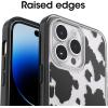 OtterBox iPhone 14 Pro Max (ONLY) Symmetry Series Case – Clear, Ultra-Sleek, Wireless Charging Compatible, Raised Edges Protect Camera & Screen(Cow Print)