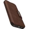 OtterBox iPhone 15 (Only) Strada Folio Series Case – Espresso (Brown), Card Holder, Snaps to MagSafe, Genuine Leather, Pocket-Friendly, Folio case(Brown)