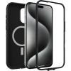 OtterBox iPhone 15 Pro MAX (Only) Defender Series XT Clear Case – Velvet Evergreen (Clear), screenless, Rugged, Snaps to MagSafe, Lanyard Attachment(Black)