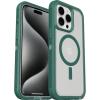 OtterBox iPhone 15 Pro MAX (Only) Defender Series XT Clear Case – Velvet Evergreen (Clear), screenless, Rugged, Snaps to MagSafe, Lanyard Attachment(Velvet Evergreen)
