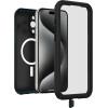 OtterBox iPhone 15 Pro MAX (Only) FRĒ Series Waterproof Case with MagSafe (Designed by LifeProof) – Black, Waterproof, 60% Recycled Plastic, Sleek and Stylish(Black)