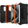 OtterBox iPhone 15 Pro (Only) Defender Series Case – Baby Blue Jeans (Blue), screenless, Rugged & Durable, with Port Protection, Includes Holster Clip Kickstand(Realtree Orange)