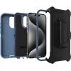 OtterBox iPhone 15 Pro (Only) Defender Series Case – Baby Blue Jeans (Blue), screenless, Rugged & Durable, with Port Protection, Includes Holster Clip Kickstand(Blue)
