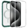 OtterBox iPhone 15 Pro (Only) Defender Series XT Clear Case – Mountain Frost (Clear), Screenless, Rugged, Snaps to MagSafe, Lanyard Attachment(Velvet Evergreen)