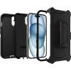 OtterBox iPhone 15, iPhone 14, and iPhone 13 Defender Series Case – BLACK, screenless, rugged & durable, with port protection, includes holster clip kickstand