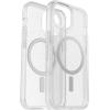 OtterBox iPhone 15, iPhone 14, and iPhone 13 Symmetry Series Clear Case – Stardust (Clear/Silver), Snaps to MagSafe, Ultra-Sleek, Raised Edges Protect Camera & Screen(Clear/Glitter)