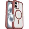 OtterBox iPhone 16 Pro Defender Series XT Clear Case – Floral Purple(Brick Red Clear)