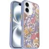 OtterBox iPhone 16 Symmetry Series Clear Case – Baby Blue Jeans(Floral Purple)
