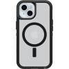 OtterBox iPhone 16e, 15, 14, & 13 Defender Series XT Clear Case – DARK SIDE (Black/Clear), screenless, rugged , snaps to MagSafe, lanyard attachment (ships in polybag)