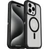 OtterBox iPhone 15 Pro MAX (Only) Defender Series XT Case – BLACK, screenless, rugged, snaps to MagSafe, lanyard attachment (ships in polybag, ideal for business customers)(Black/Clear)