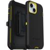 OtterBox iPhone 16e (Only) – Defender Series Case – Black – Screenless – Rugged & Durable – with Port Protection – Holster Clip Includes – Microbial Defense Protection(Night (Black & Yellow))