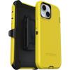 OtterBox iPhone 16e (Only) – Defender Series Case – Black – Screenless – Rugged & Durable – with Port Protection – Holster Clip Includes – Microbial Defense Protection(Night Reverse (Yellow & Black))
