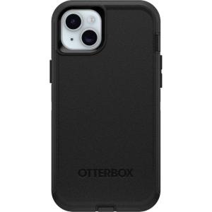 OtterBox iPhone 15 Plus and iPhone 14 Plus Defender Series Case – BLACK, screenless, rugged & durable, with port protection, includes holster clip kickstand (ships in polybag)