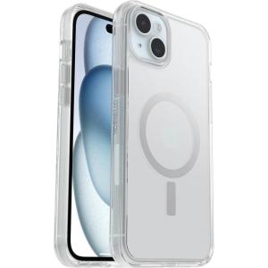 OtterBox iPhone 15 Plus and iPhone 14 Plus Symmetry Series Clear Case – (Clear), snaps to MagSafe, ultra-sleek, raised edges protect camera & screen (ships in polybag)