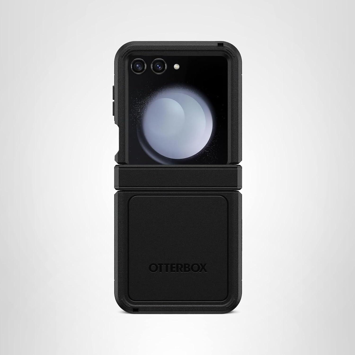 imageOtterBox Galaxy Z Flip5 Defender Series XT Case Black screenless Rugged Hinge Protection Lanyard Attachment PowerShare and Wireless Charging CompatibleBlack